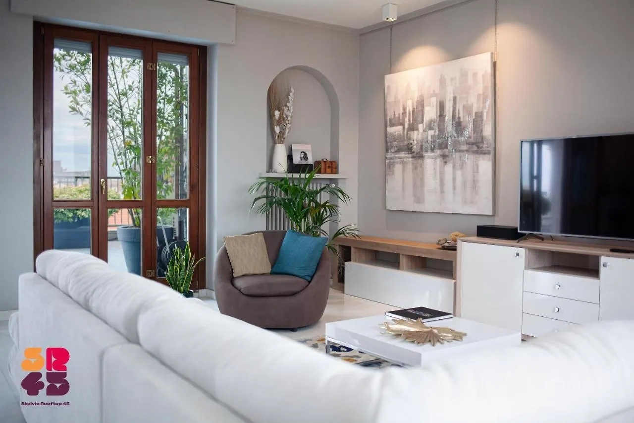 Stelvio Rooftop - Penthouse Skyline With Terrace And Jacuzzi Mediolan Apartament